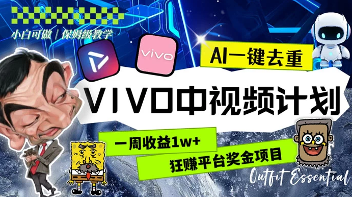 一周收益 1w+ 的 VIVO 中视频计划,用 AI 一键去重,狂赚平台奖金(教程+素材) 一周收益 1w+ 的 VIVO 中视频计划,用 AI 一键去重,狂赚平台奖金(教程+素材)